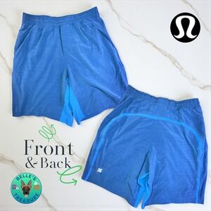 Lululemon Pacebreaker Linerless 8" Shorts Mens Medium Blue Lightweight Running